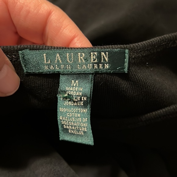 Ralph Lauren black long sleeve 100% cotton tee w/small patch pocket on sleeve - Picture 8 of 8